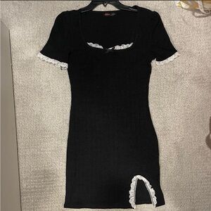 Cute Black Dress with White Accents